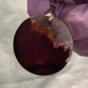 Natural Purple and White Stripes Agate Stone pendant.